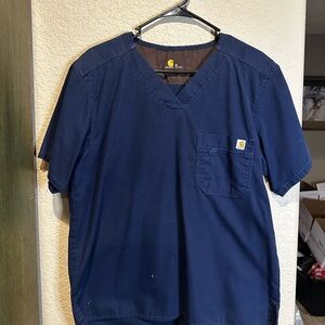 Carhartt Medium Navy Short Sleeve Scrub top